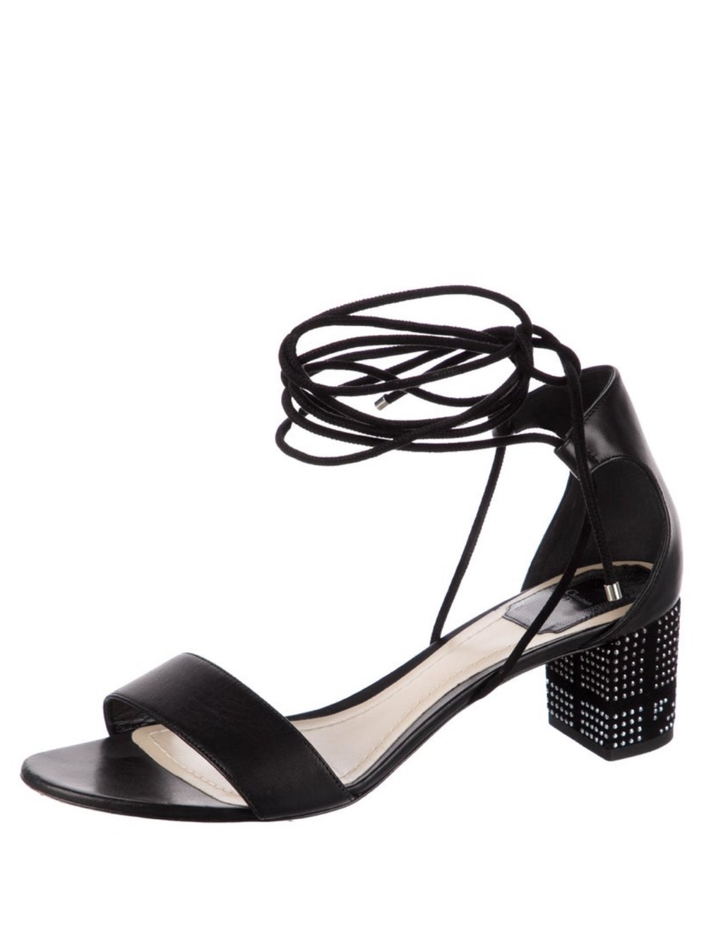 Christian Dior crystal embellished leather wrap sandals 🖤